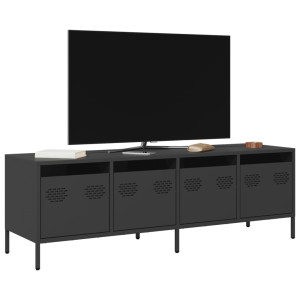 Mueble para TV acero laminado en frío negro 135x39x43.5 cm D