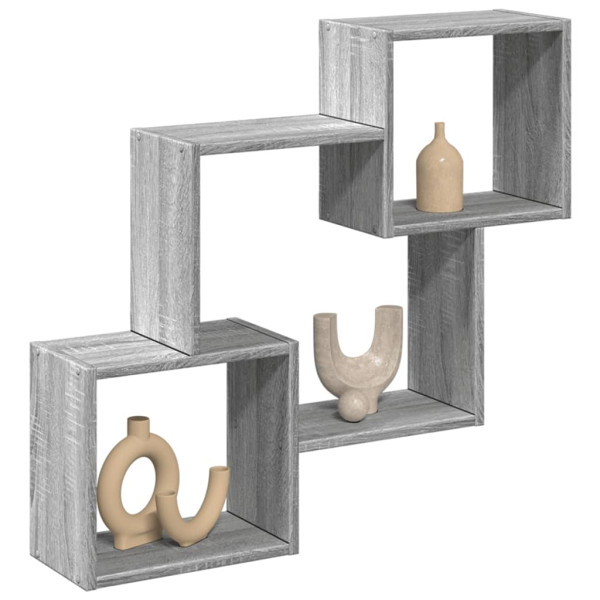 Armario de pared madera de ingeniería gris Sonoma 78x18x71 cm D