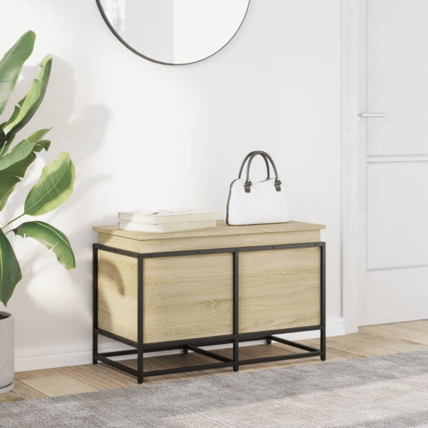 Caja de almacenaje con tapa madera roble Sonoma 80x40x51.5 cm M 3