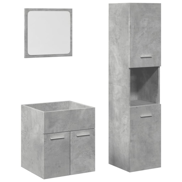Set muebles de baño 2 piezas madera contrachapada gris hormigón M 2