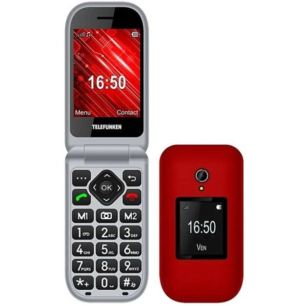 Telefono movil telefunken s460 senior phone - 2.8pulgadas + 1.77pulgadas - rojo D