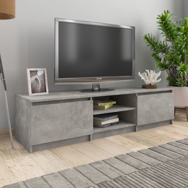 Mueble de TV madera contrachapada gris hormigón 140x40x35.5 cm D