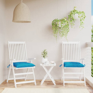 Cojines de silla de jardín 2 uds tela Oxford azul 50x50x7 cm D