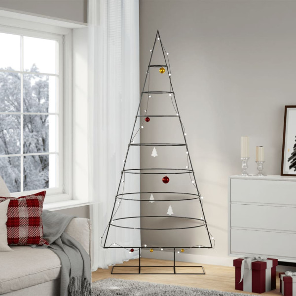 Árbol de Navidad para decoración metal negro 210 cm D