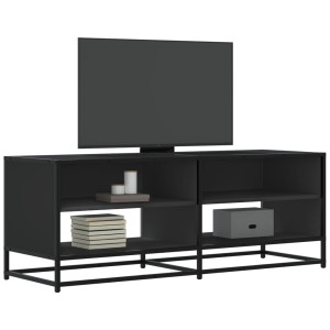 Mueble de TV madera de ingeniería y metal negro 120.5x40x46 cm D