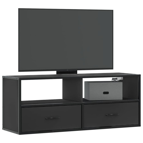 Engenharia de móveis de TV e metal preto 100x31x39.5 cm D