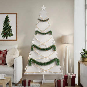 Árbol de Navidad de adorno madera maciza pino blanco 180 cm D