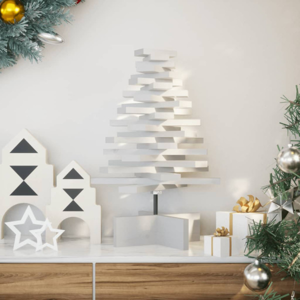 Árbol de Navidad de adorno madera maciza pino blanco 60 cm D