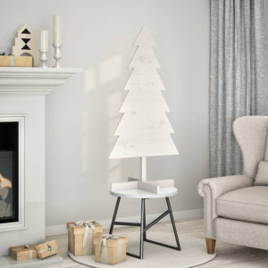 Árbol de Navidad de adorno madera maciza pino blanco 120 cm D