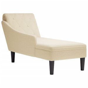 Tumbona con almohada y reposabrazo derecho tela crema D
