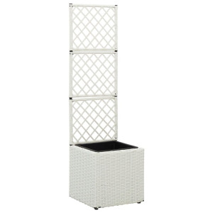 Arriate straight 1 sintético branco rattan pot 30x30x107 cm D