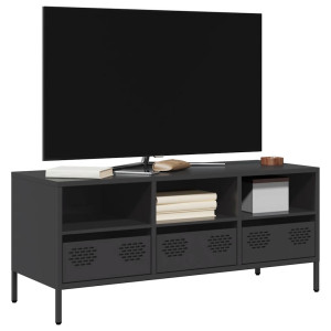 Móvel TV em aço laminado a frio preto 101,5x39x43,5 cm D