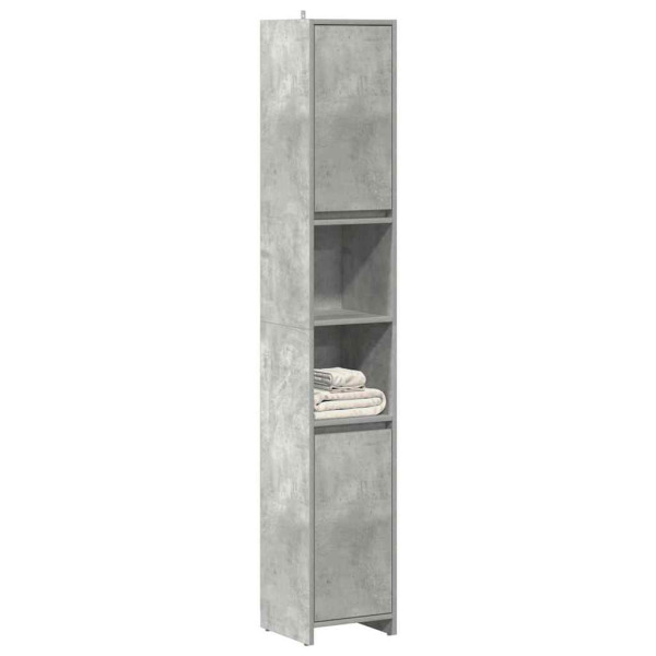 Armario baño madera contrachapada gris hormigón 30x30x183.5 cm D