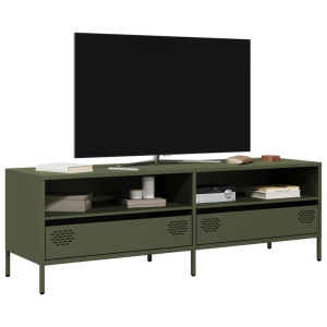 Móvel TV em aço laminado a frio verde azeitona 135x39x43,5 cm D