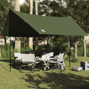 Lona de camping impermeable verde oliva 462x306x211 cm D