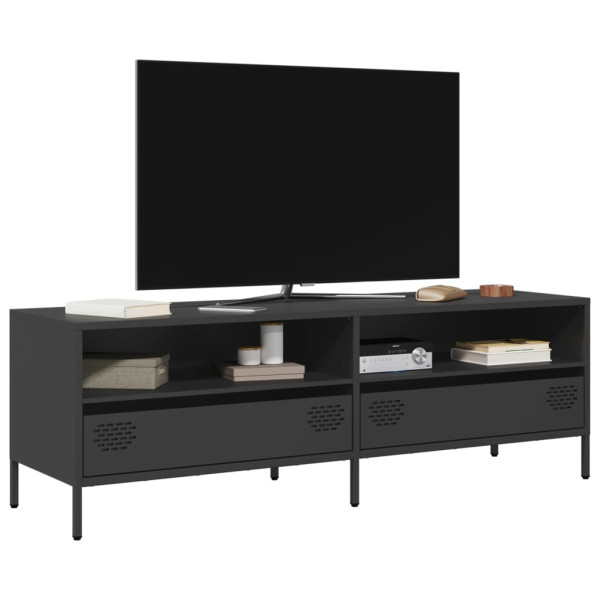 Mueble para TV acero laminado en frío negro 135x39x43.5 cm D