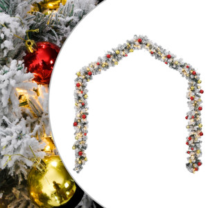 Garland de Natal com bolas e luzes LED verde PVC 20 m D