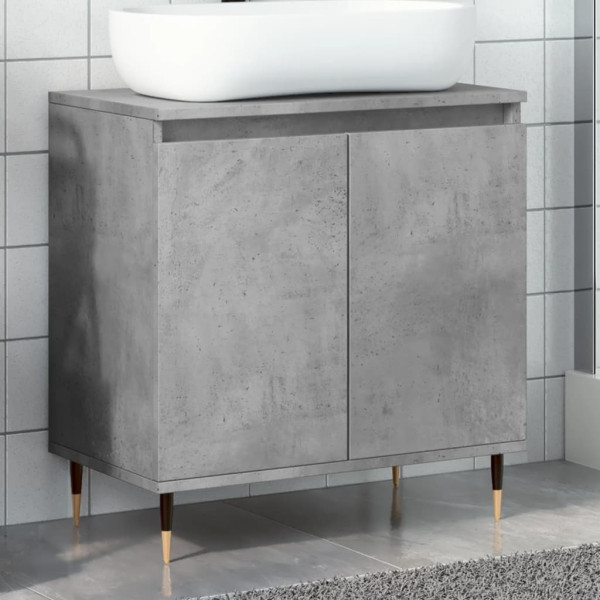 Armario de baño madera de ingeniería gris hormigón 58x33x60 cm D