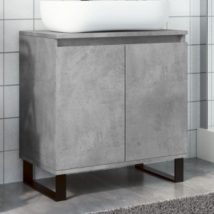 Armario de baño madera de ingeniería gris hormigón 58x33x60 cm D