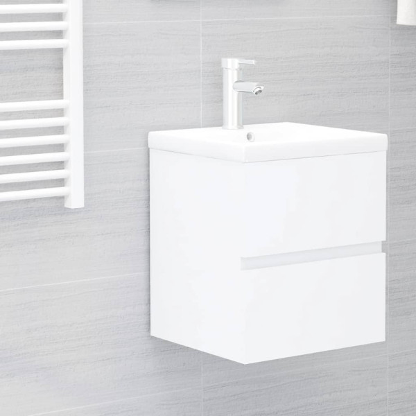 Armario para lavabo madera contrachapada blanco 41x38.5x45 cm D