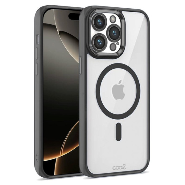 Carcaça COOL para iPhone 16 Borda preta magnética D