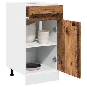 Armario inferior cajón cocina madera envejecida 40x46x81.5cm D