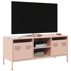 Mobiliário para TV de aço laminado a frio rosa 101.5x39x43.5 cm D