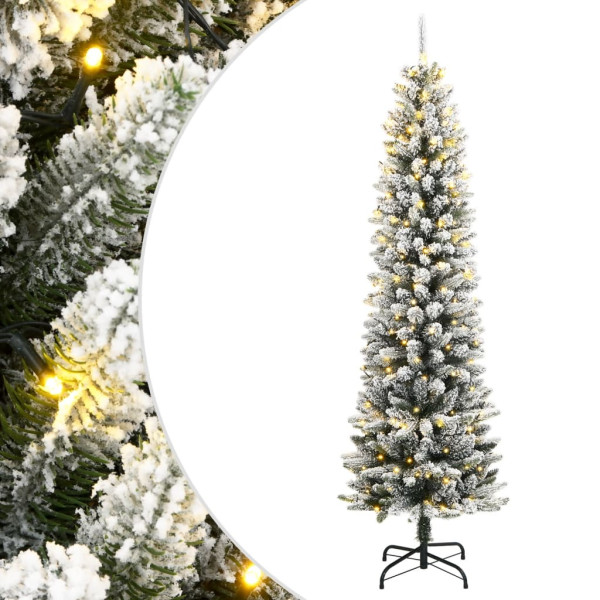 Árvore de Natal artificial com 150 LEDs e 150 cm de neve flutuante D