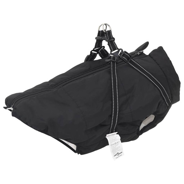 Abrigo para perro con arnés impermeable reflectante 4XL negro D