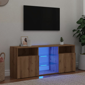 Móveis TV luzes LED madeira engenharia artesanais 120x30x50cm D