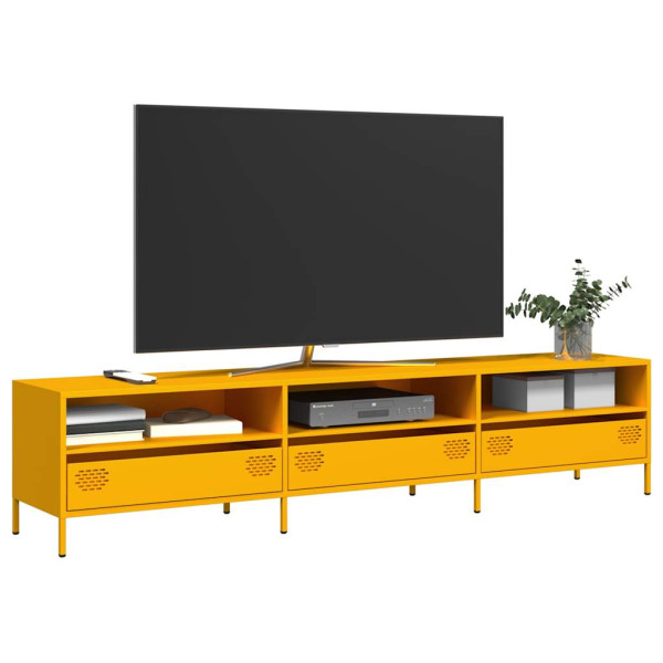 Mueble TV acero laminado en frío amarillo mostaza 202x39x43.5cm D