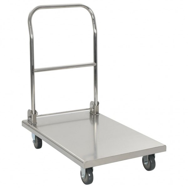 Carro portaequipajes acero inoxidable plateado 82x53x86 cm D