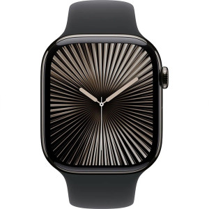 Apple Relógio Série 10 LTE 46 mm pulseira esportiva de titânio preto M/L preto D