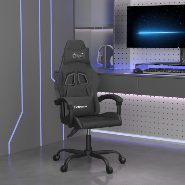 Silla gaming cuero sintético negro D