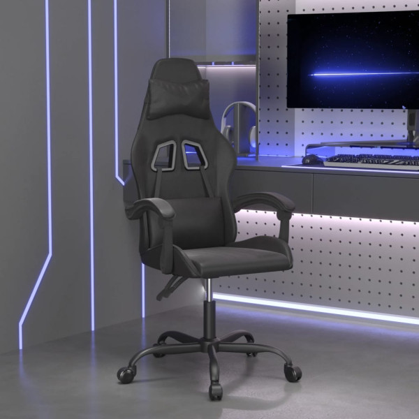 Silla gaming giratoria cuero sintético negro D