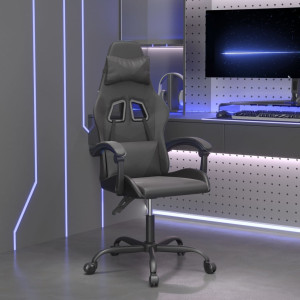 Silla gaming giratoria cuero sintético negro D