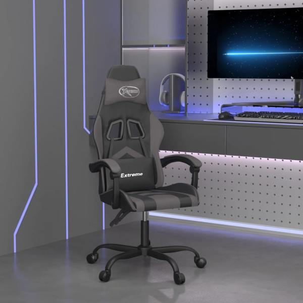 Silla gaming cuero sintético negro y gris D