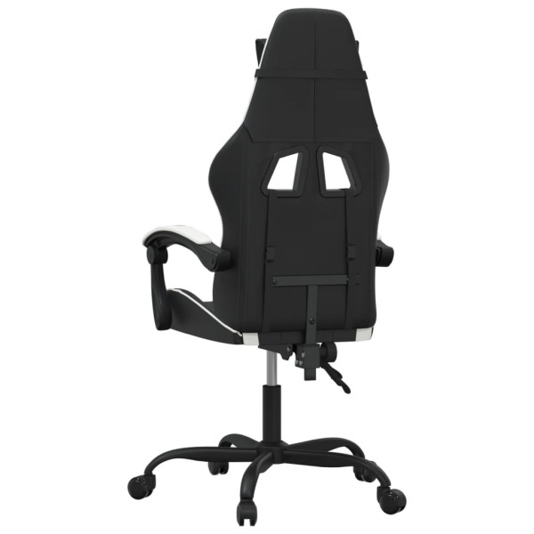 Silla gaming cuero sintético negro y blanco M 5