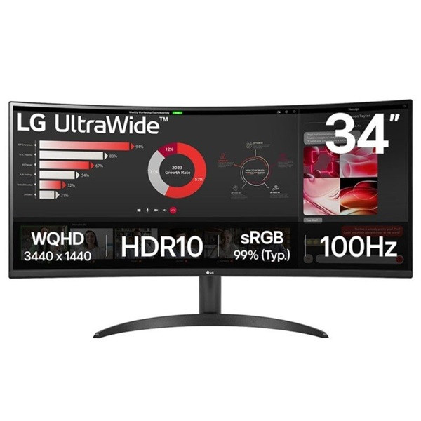 Monitor LG 34" VA 34WR50QK-B negro D