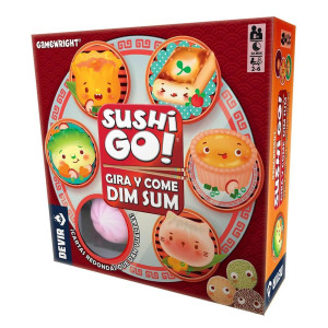 Sushi vai girar jogo de tabuleiro e comer dim sum D