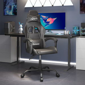 Silla gaming cuero sintético negro D