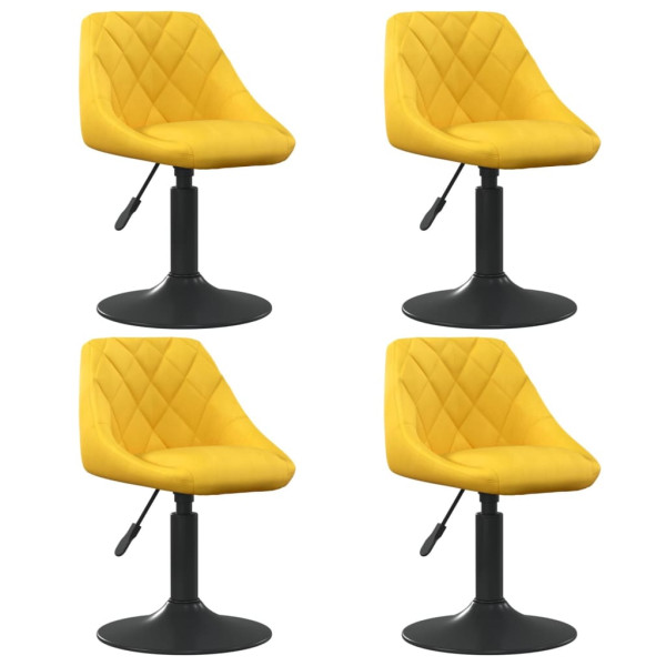 Sillas de comedor giratorias 4 uds terciopelo amarillo mostaza D