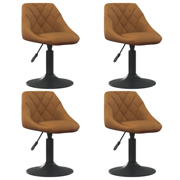 Sillas de comedor giratorias 4 uds terciopelo marrón Sillas de comedor giratorias 4 uds terciopelo marrón D