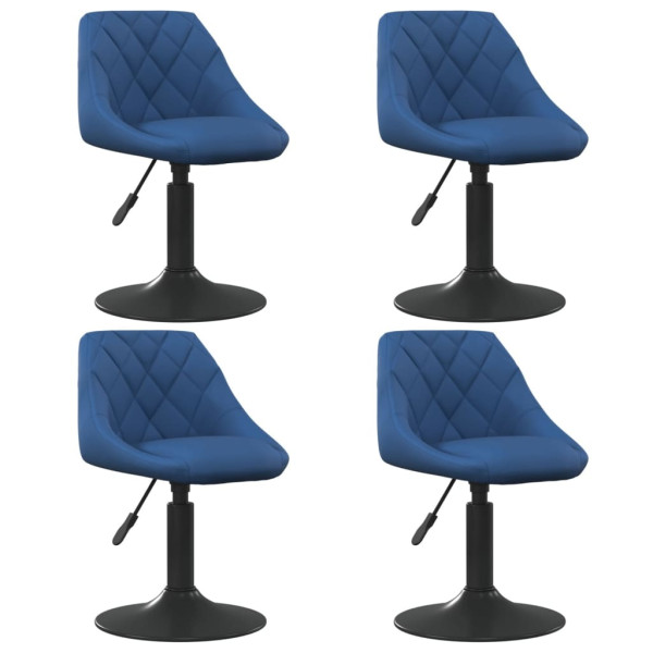 Sillas de comedor giratorias 4 uds terciopelo azul D