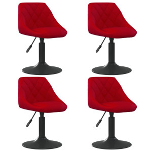 Sillas de comedor giratorias 4 uds terciopelo rojo vino tinto D