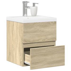 Set de muebles de baño 2 pzas madera contrachapada roble Sonoma D