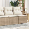 Set sofás jardín y cojines 4 pzas ratán sintético acacia beige 1