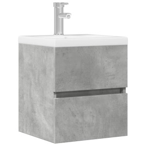 Armario de lavabo madera ingeniería gris hormigón 41x38.5x45 cm D