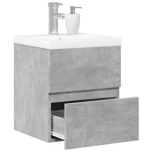 Set muebles de baño 2 piezas madera contrachapada gris hormigón D