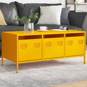 Mesa de centro acero laminado en frío amarillo 101.5x50x43.5 cm D